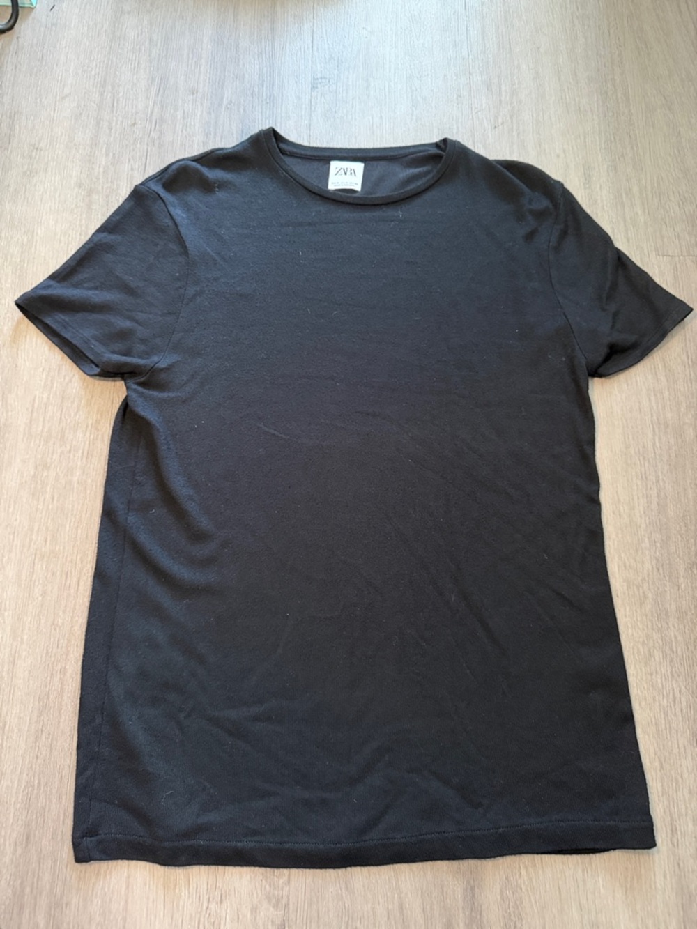 ZARA Men's Black Short Sleeve Crew Neck Tee